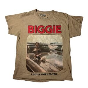 Tan Graphic Tee with Biggie Print